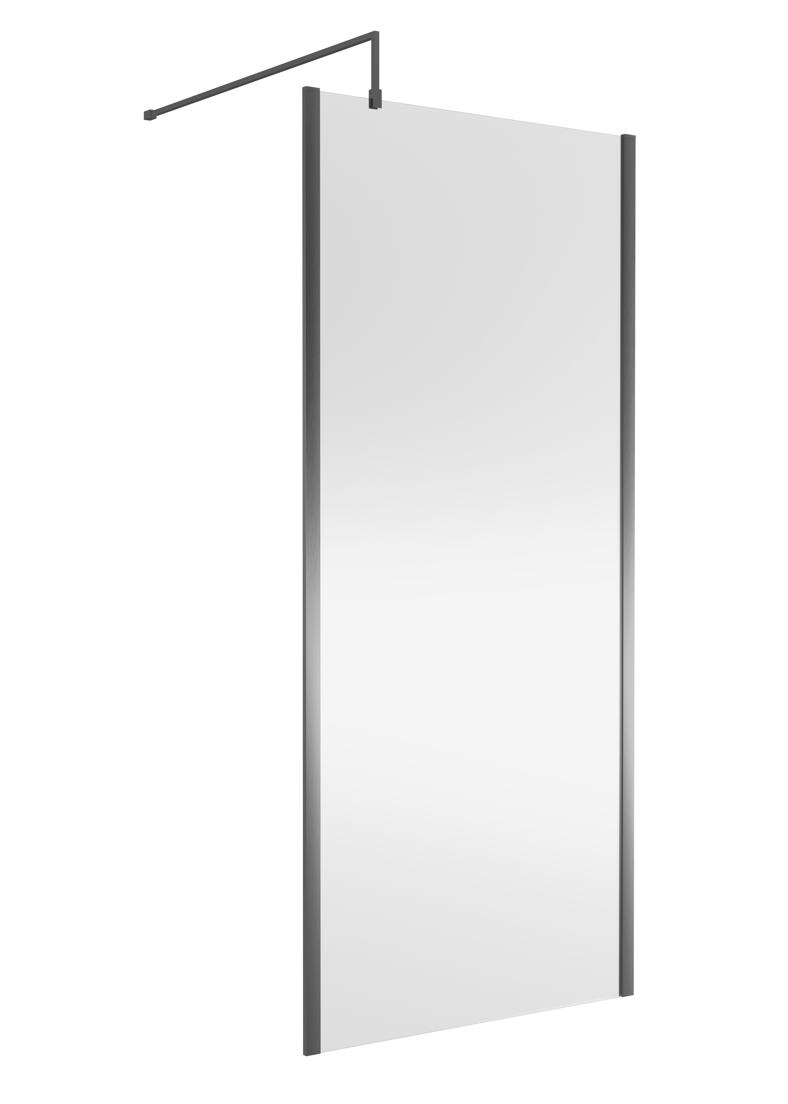 Nuie Brushed Pewter 900mm Partially Framed Wetroom Screen WRSCOGM90