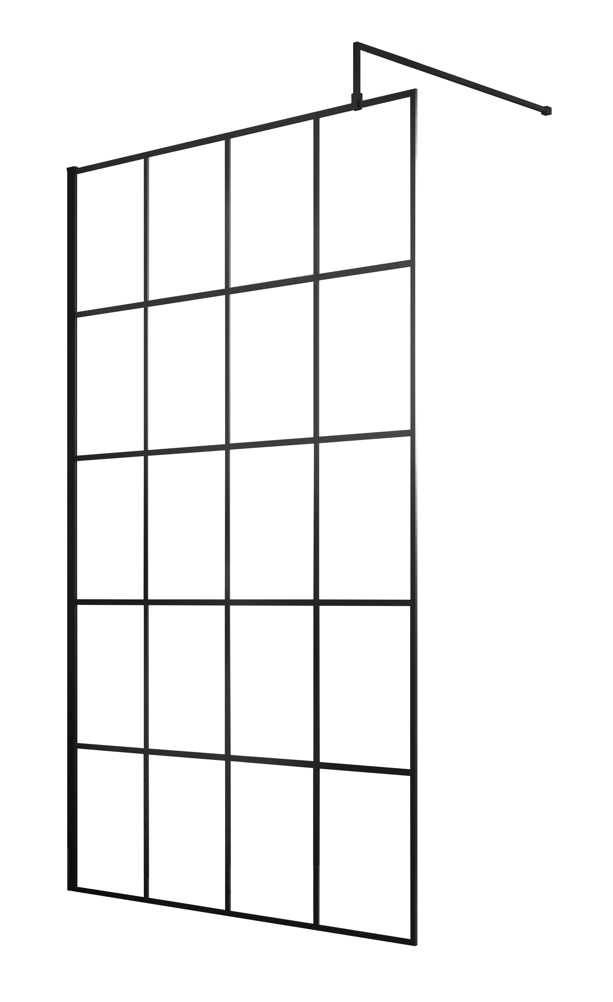 Hudson Reed Wetroom Screen Matt Black 1000mm Framed WRSF10