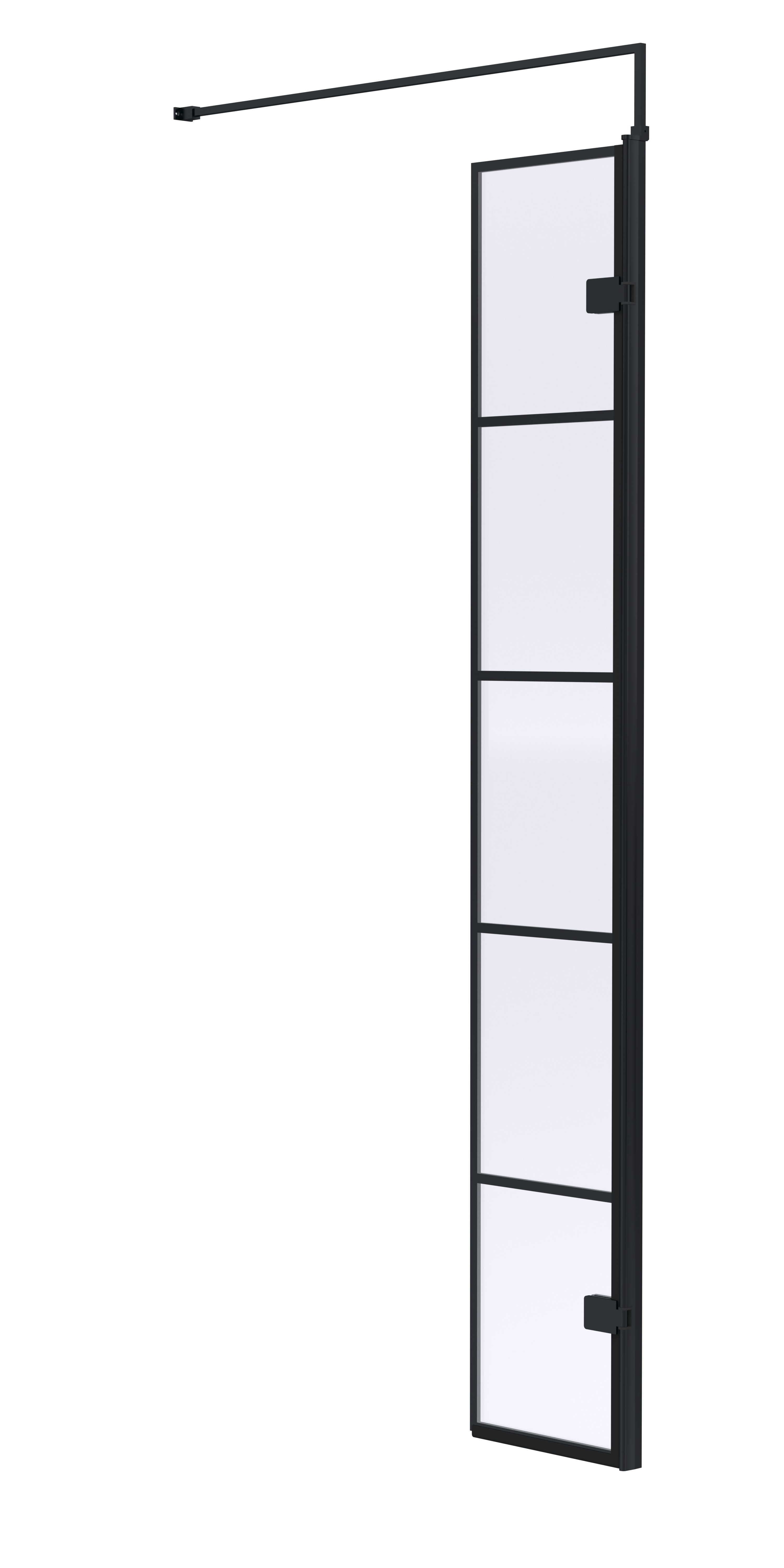 Hudson Reed Wetroom Screen Matt Black 300mm Swing WRSF030H