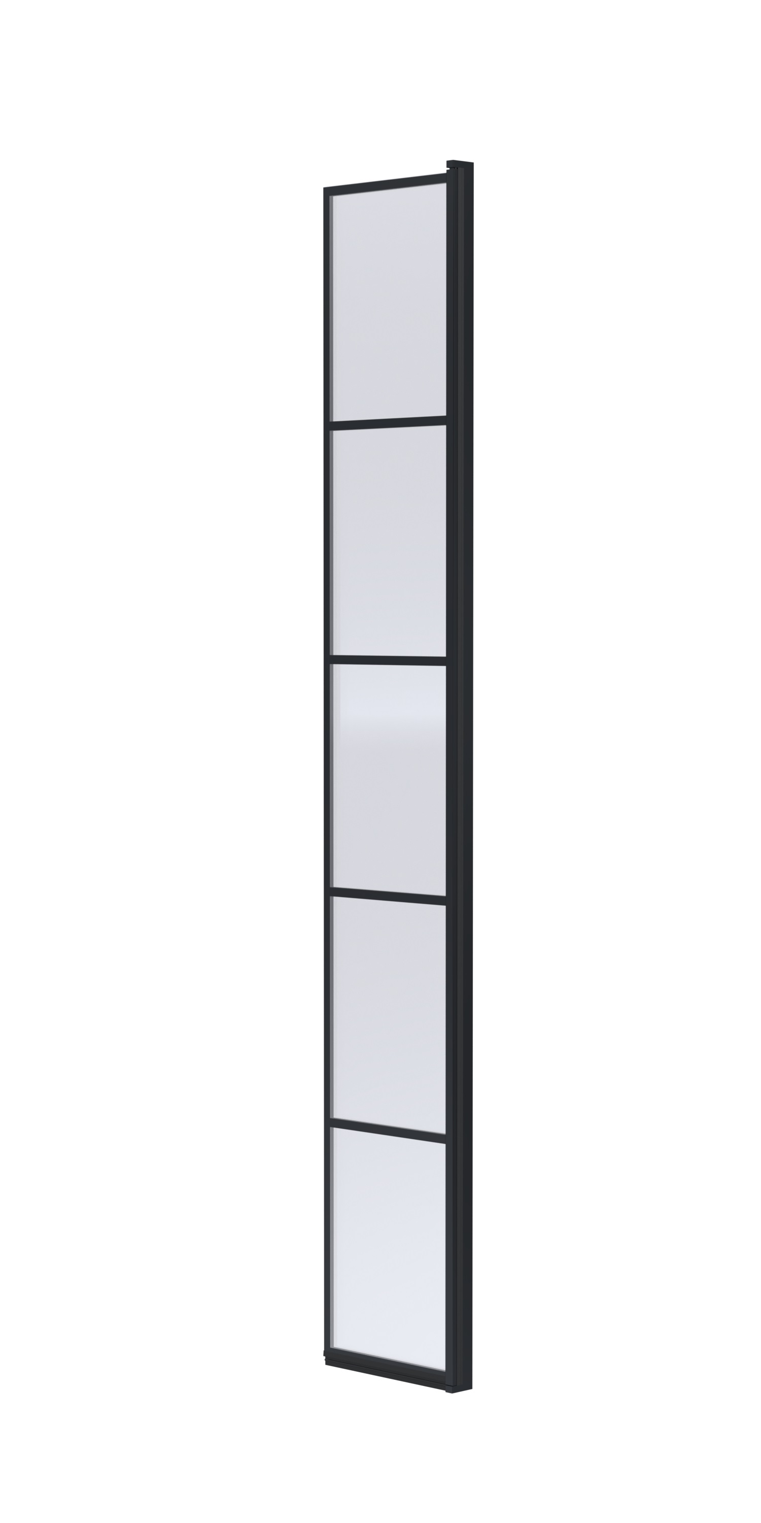 Hudson Reed Wetroom Screen Matt Black 1950mm x 300mm Framed Hinged Return WRSF030HC