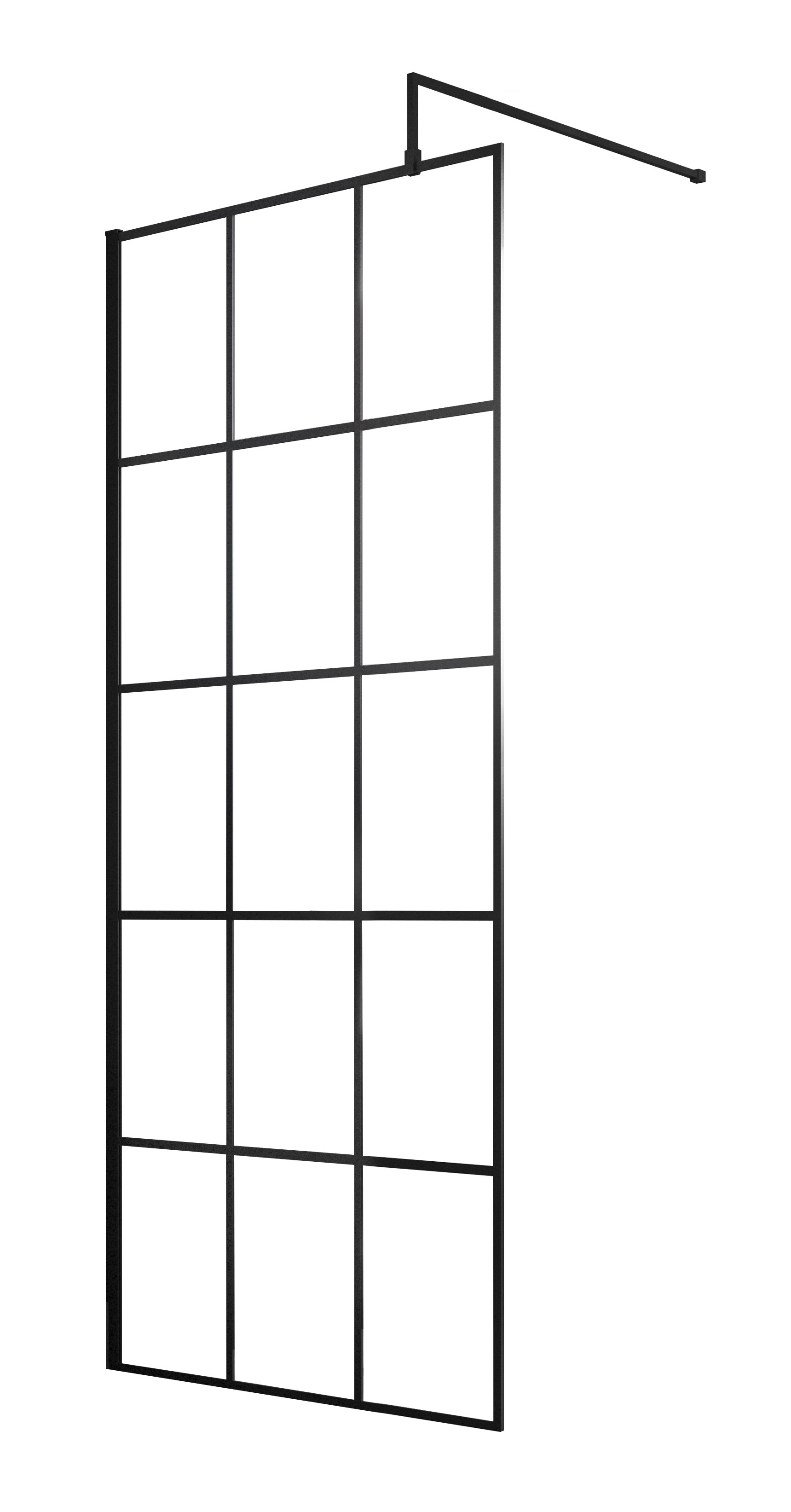 Hudson Reed Wetroom Screen Matt Black 800mm Framed WRSF080