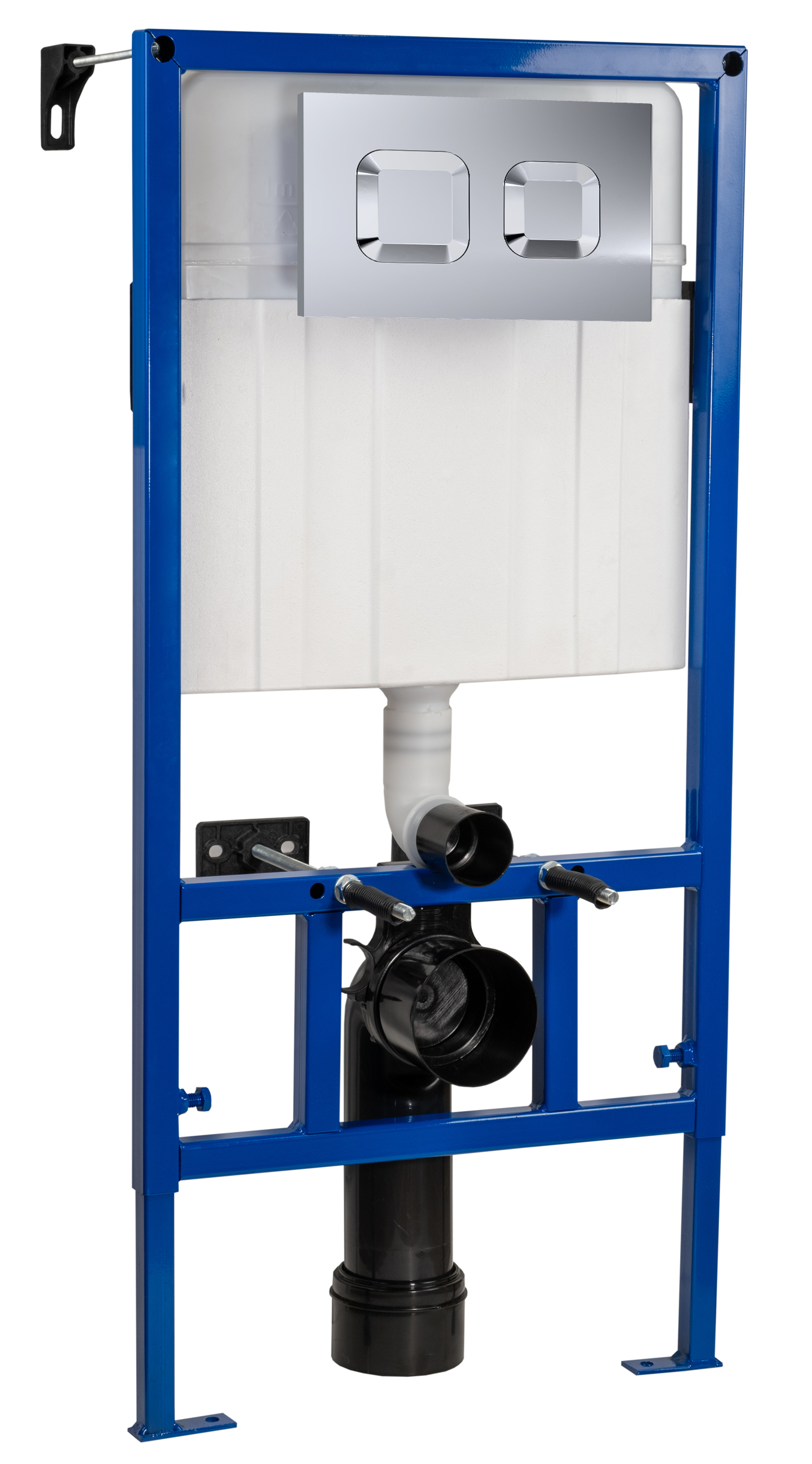 Hudson Reed Nuie Chrome Dual Flush Concealed Cistern Frame with Square Plate XTY007S