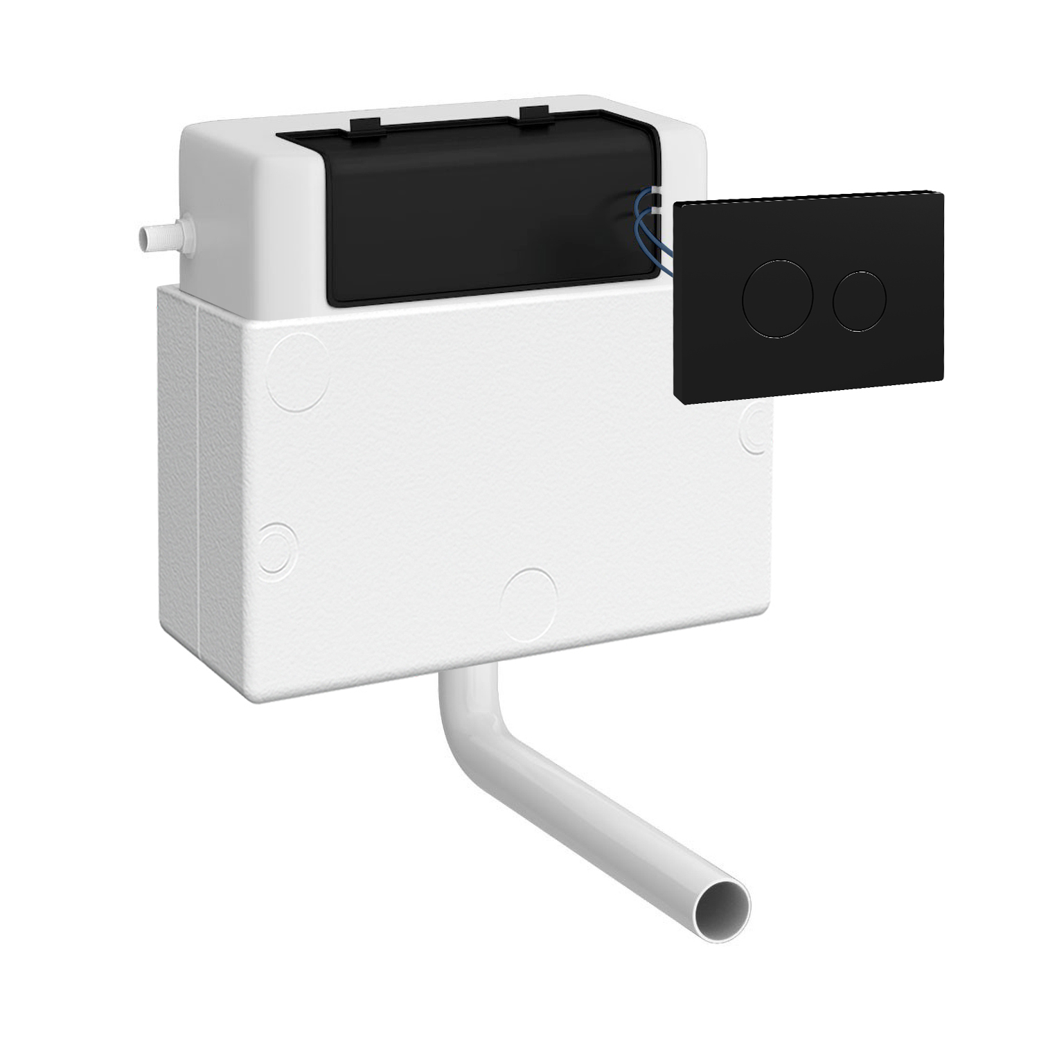 Hudson Reed Nuie Matt Black Pneumatic Dual Flush Universal Access Concealed Cistern XTY011M02
