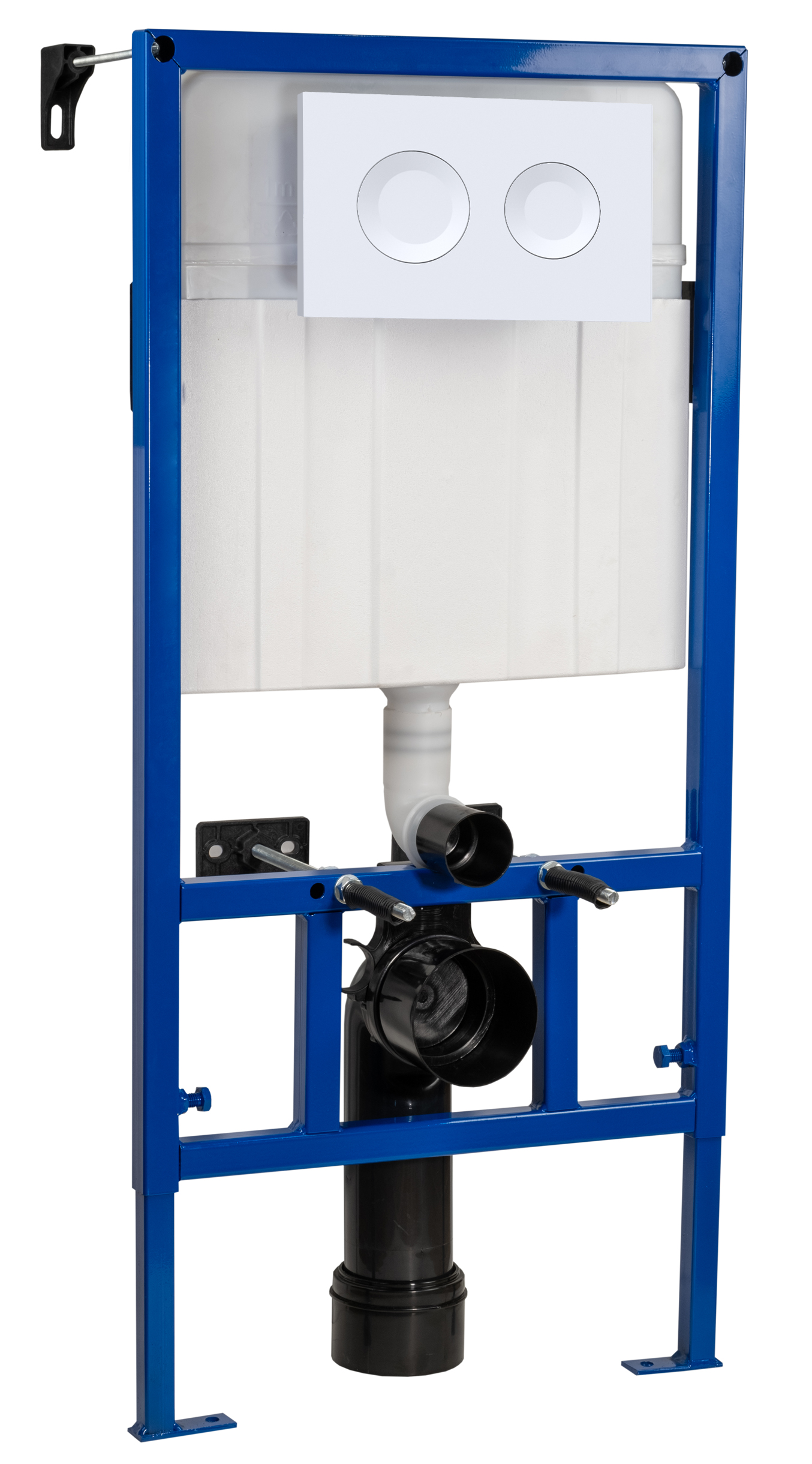 Hudson Reed Nuie White Dual Flush Concealed Cistern Frame with Round Plate XTY107R