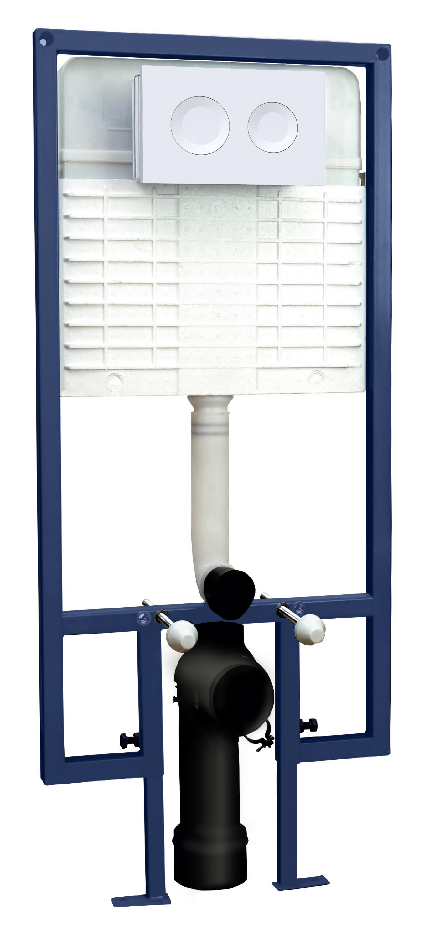 Hudson Reed Nuie Matt White Dual Flush Concealed Cistern Frame Round Plate XTY109R
