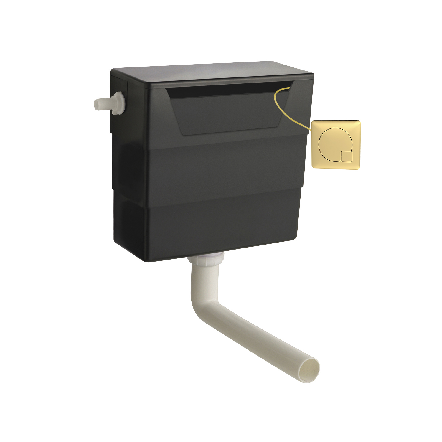 Hudson Reed Nuie Brushed Brass Universal Access Cistern and Square Flush Plate XTY6M03