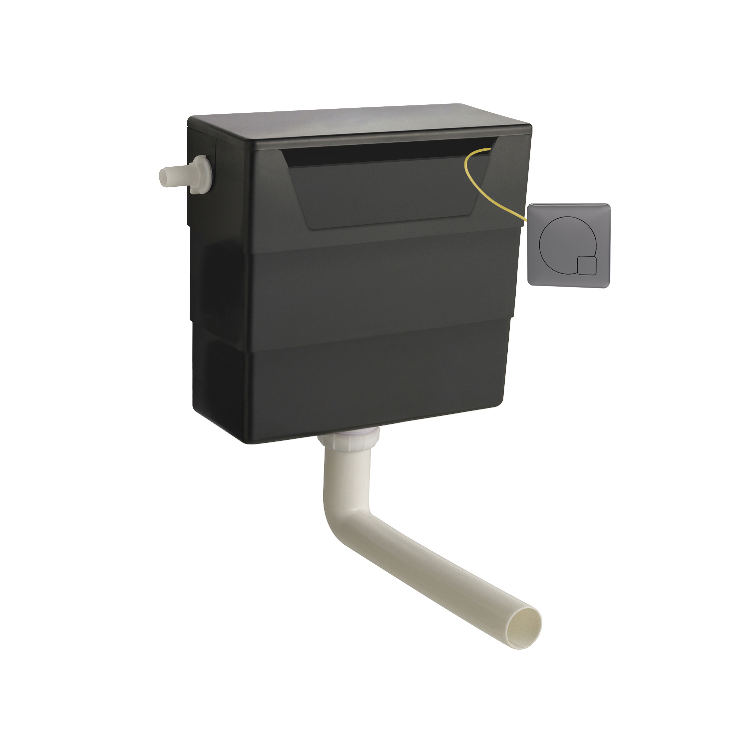 Nuie Brushed Pewter Universal Access Cistern and Gun Metal Square Flush Plate XTY6M04