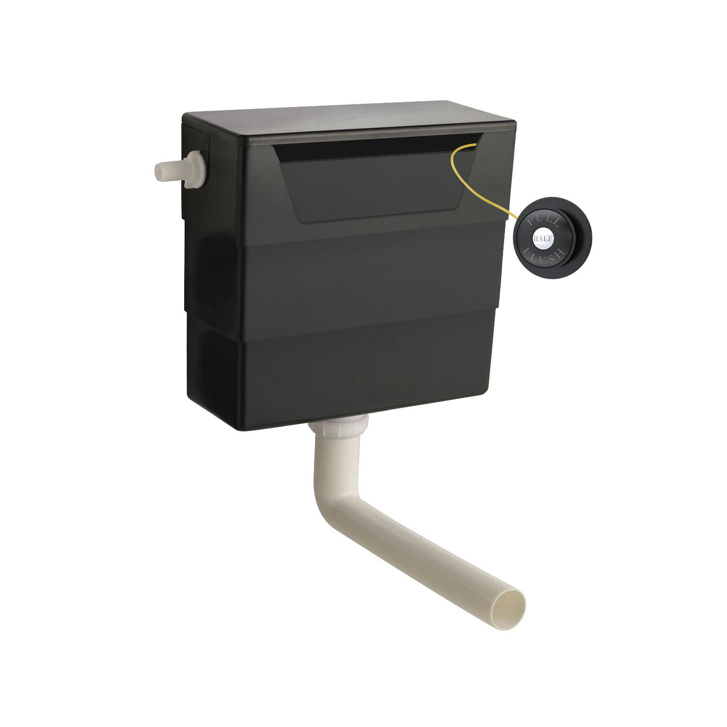 Hudson Reed Nuie Matt Black Universal Access Cistern and Traditional Flush Plate XTY6T02