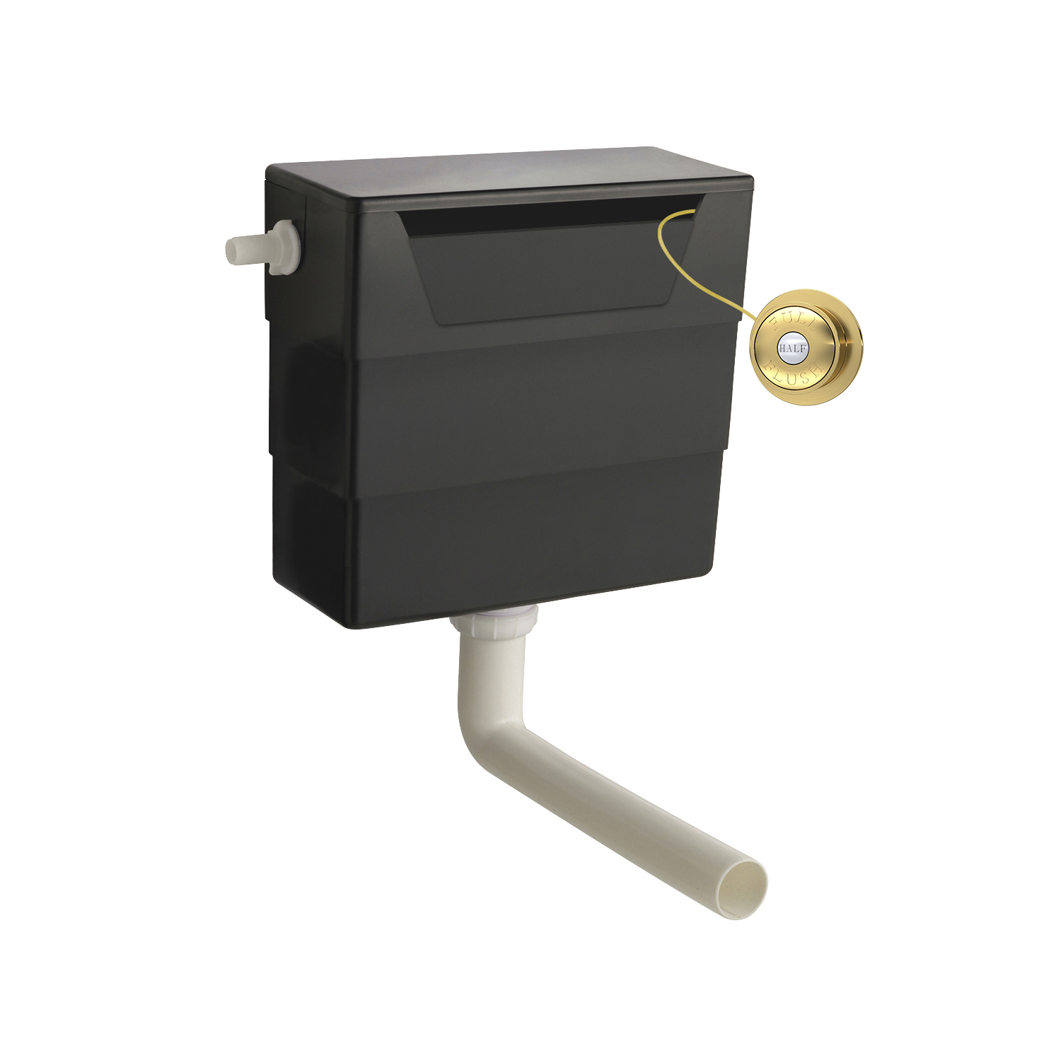 Hudson Reed Nuie Brushed Brass Universal Access Cistern and Traditional Flush Plate XTY6T03
