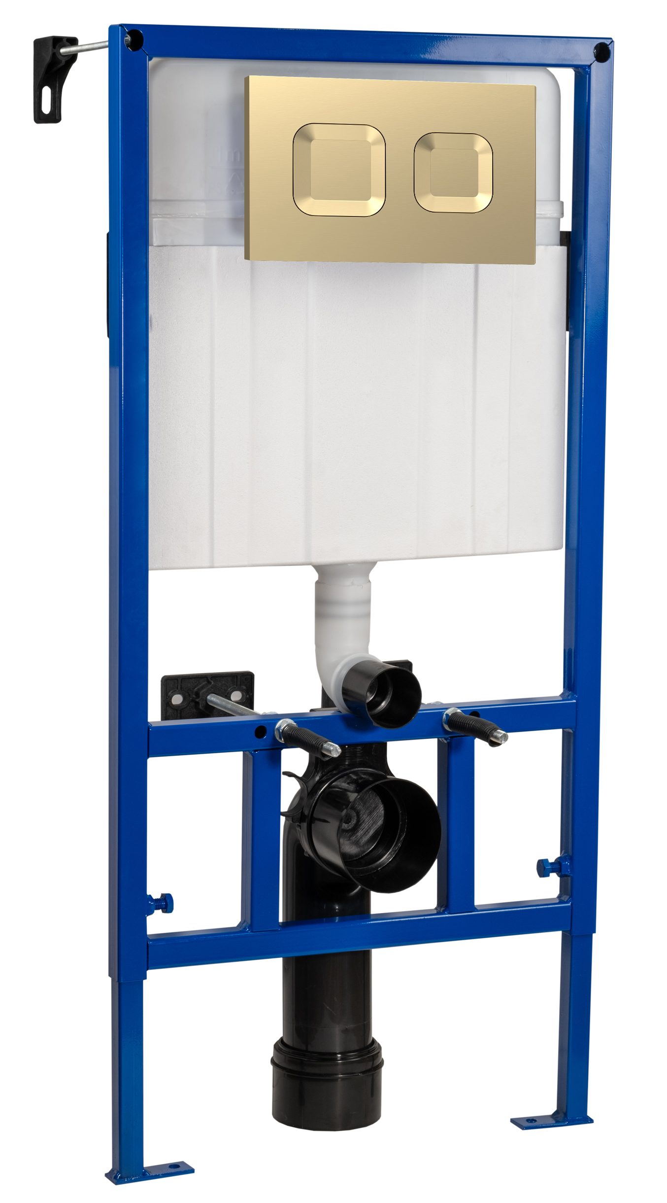 Hudson Reed Nuie Brushed Brass Dual Flush Concealed Cistern Frame with Square Plate XTY807S
