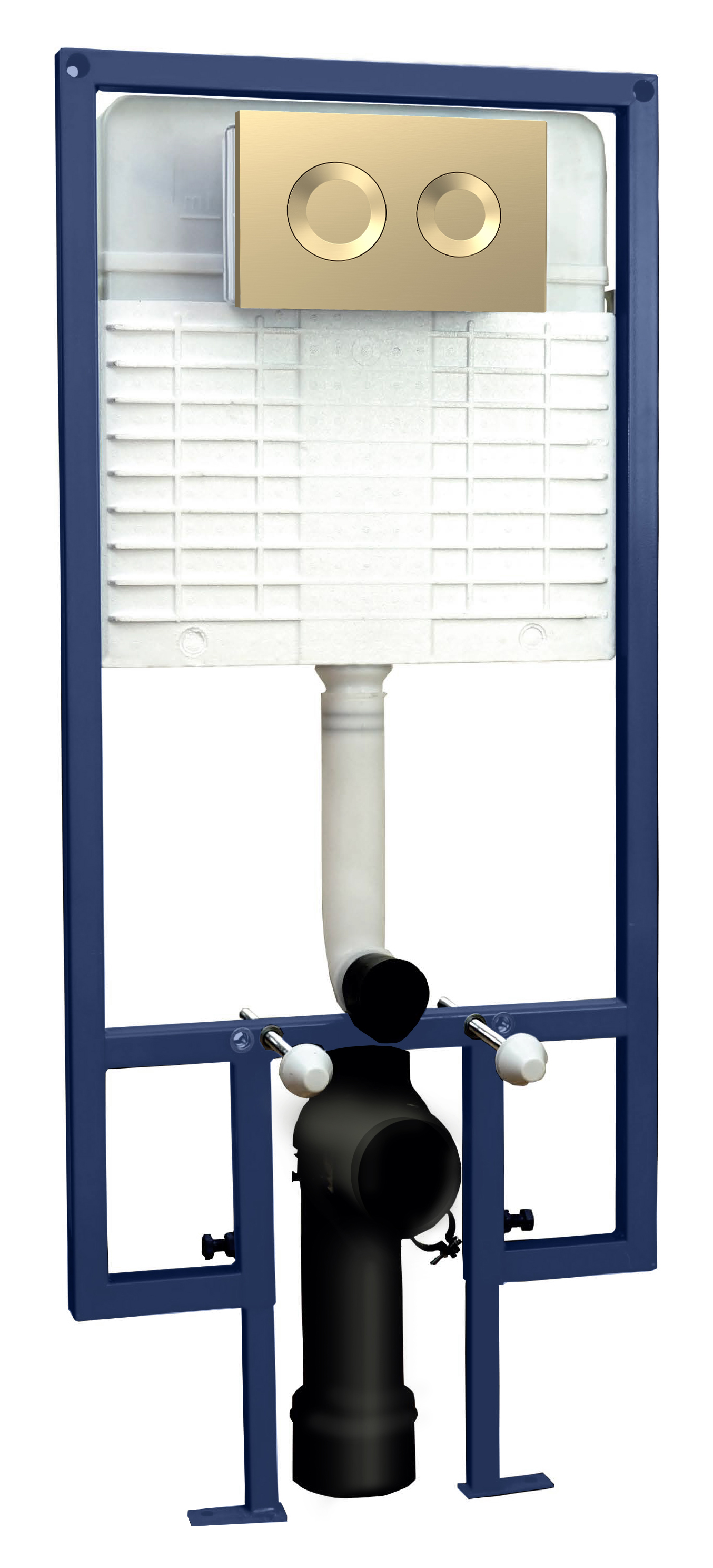 Hudson Reed Nuie Brushed Brass Dual Flush Concealed Cistern Frame Round Plate XTY809R