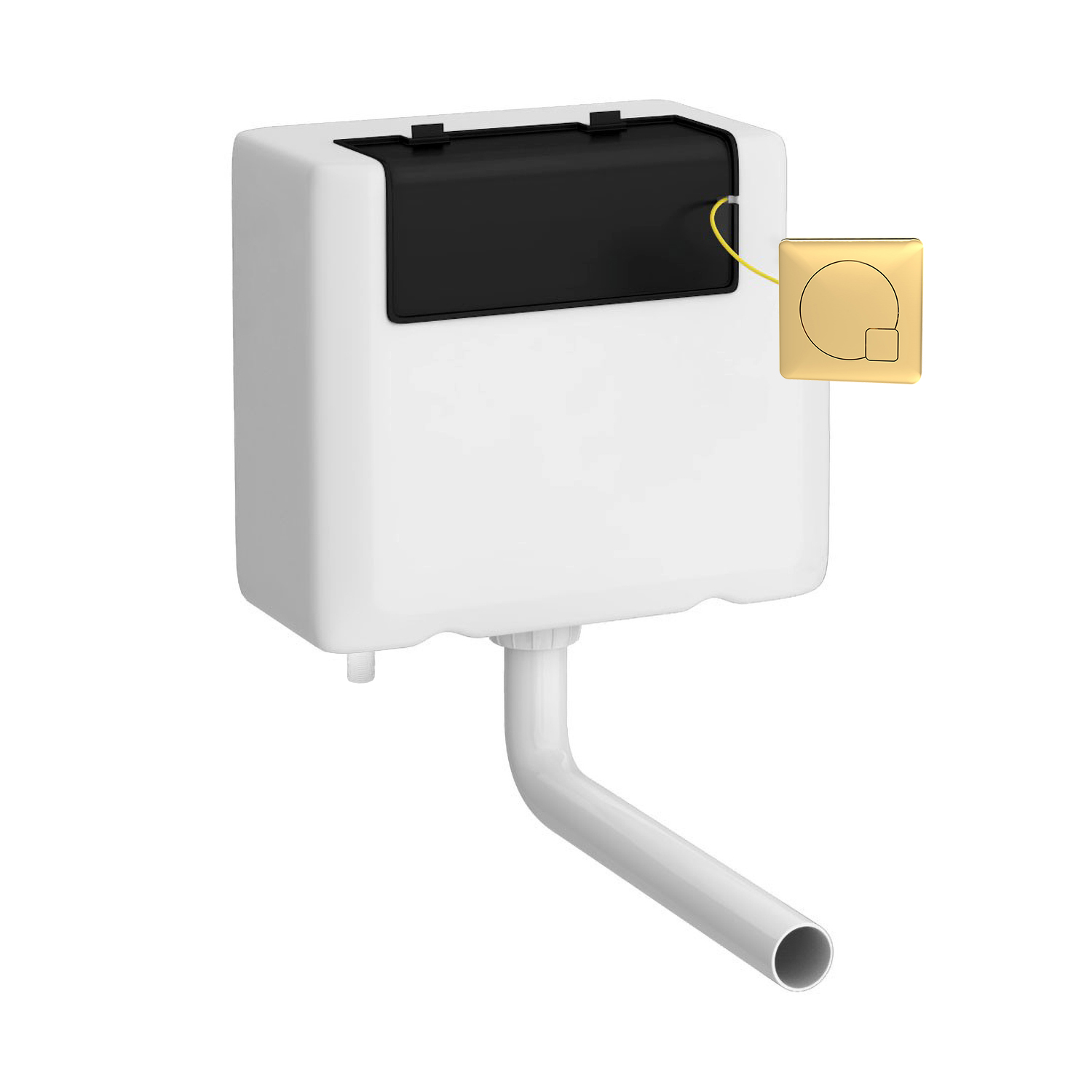 Hudson Reed Nuie Brushed Brass Universal Access Cistern and Square Flush Plate XTY8M03B