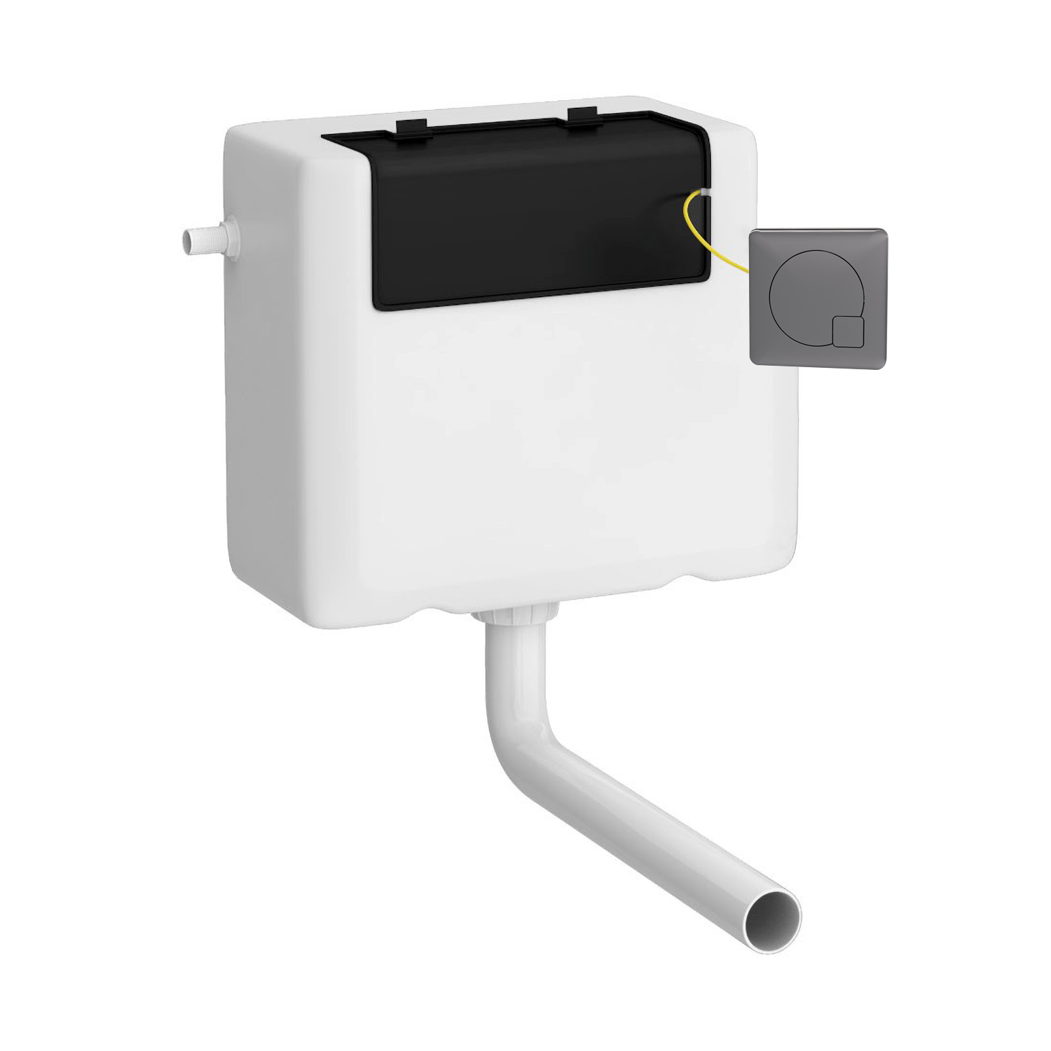 Nuie Brushed Pewter Concealed Cistern and Square Push Button XTY8M04