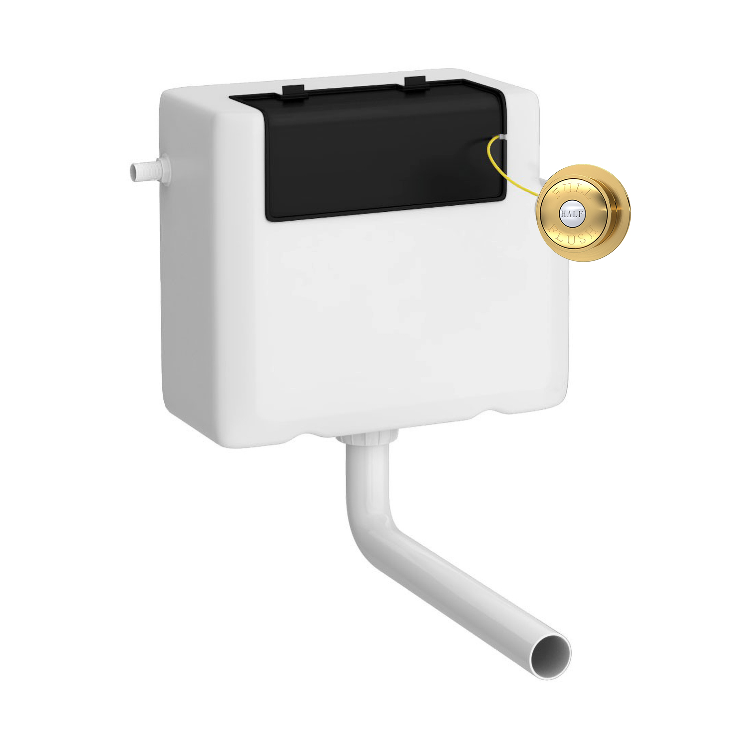 Hudson Reed Nuie Brushed Brass Universal Access Cistern and Traditional Flush Plate XTY8T03